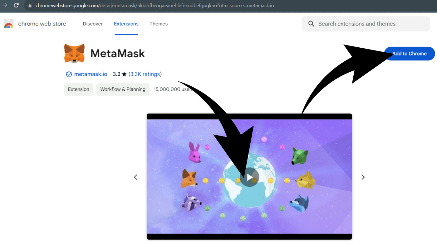 google chrome webstore metamask wallet